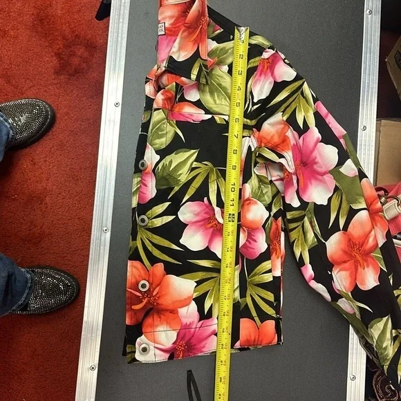 Caribbean Joe women’s multicolored floral button up jacket size small - Picture 10 of 10